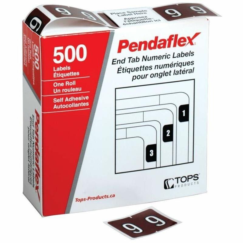 Image 0-9  End Tab Filing Labels