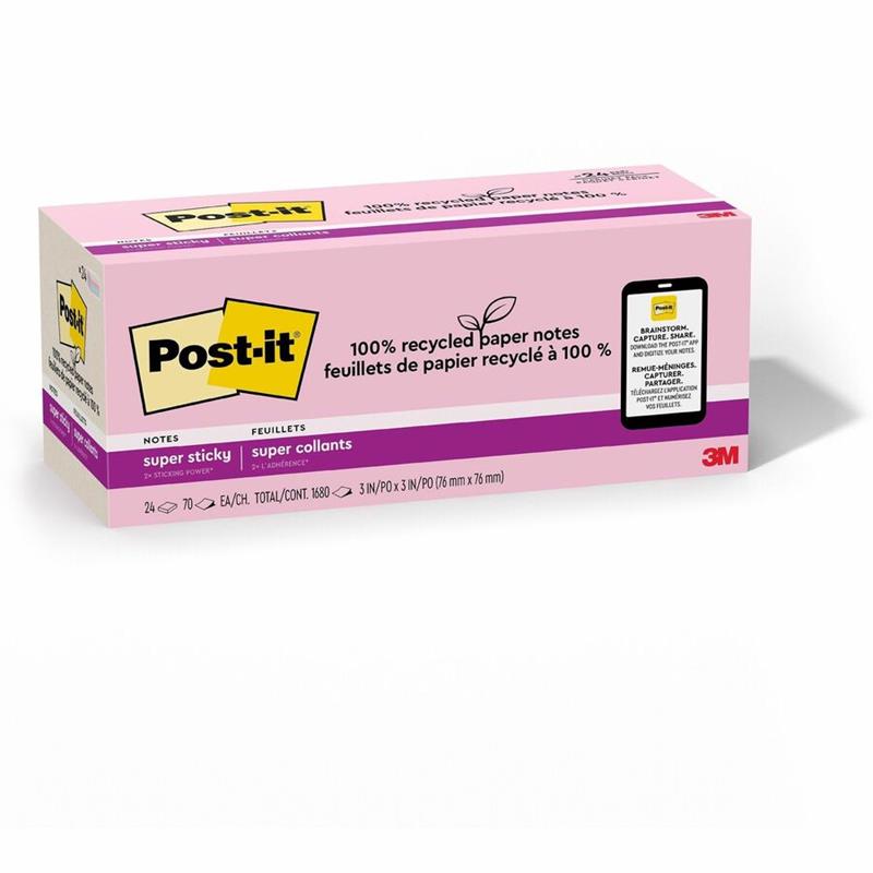 Image Post-it® Super Sticky Recycled Notes - Wanderlust Pastels