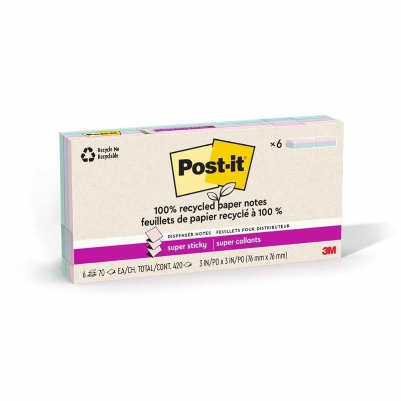 Image Post-it® Super Sticky Recycled Notes - Wanderlust Pastels