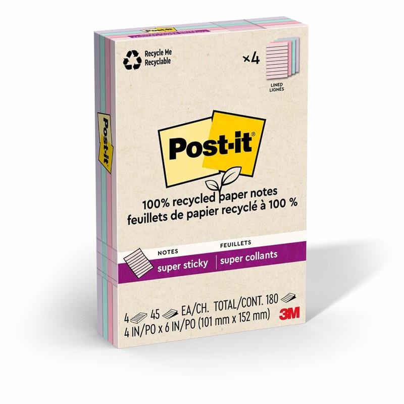 Image Post-it® Super Sticky Recycled Notes - Wanderlust Pastels