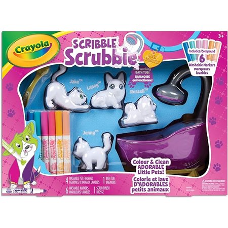 Ensemble baignoire et animaux Scribble Scrubbie