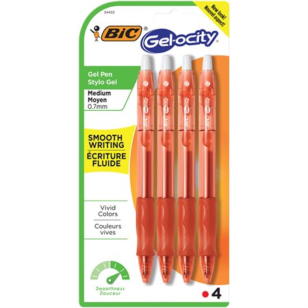 Stylos à bille roulante rétractable Gel-Ocity™ Original Paquet de 4 rouge