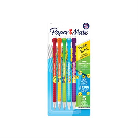 Porte-mines Write Bros® paquet de 5 motifs et couleurs variées