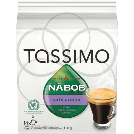 Dosettes de café Tassimo Paquet de 14 Nabob, café crema