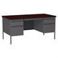 Fortress Double Pedestal Desk mahogany / charcoal