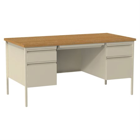 Fortress Double Pedestal Desk oak / putty