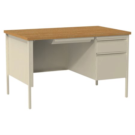 Bureau à caisson simple Fortress 48 x 30 x 29-1 / 2 po H chêne / mastic