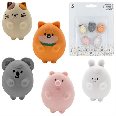 Ensemble d'efface en forme d'animaux 