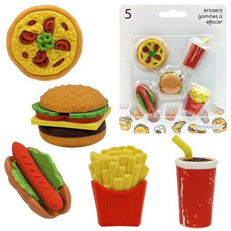 Ensemble d'efface en forme de nourriture Fast Food