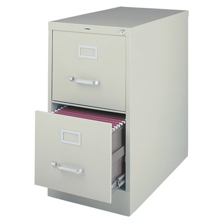 Commercial Grade Vertical File Legal size. 2 drawers. 18 x 25 x 28-1 / 8 in. H. light grey