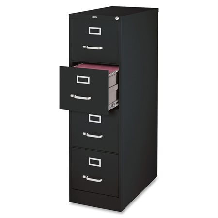 Commercial Grade Vertical File Legal size. 4 drawers. 18 x 25 x 52 in. H. black
