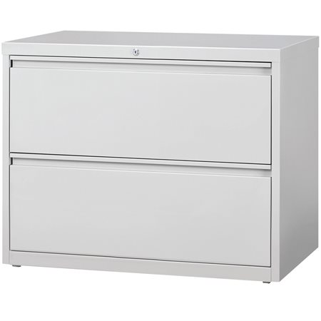 Lateral File 2 drawers. 36 x 19 x 28 in. H. 123 lbs. light grey