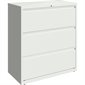 Lateral File 3 drawers. 36 x 19 x 40 in. H. 153 lbs. white
