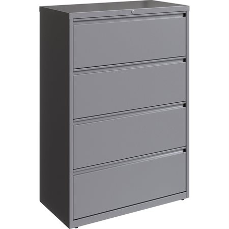 Classeur latéral 4 tiroirs. 36 x 19 x 52-1 / 2 po. H. 174 lbs. argent