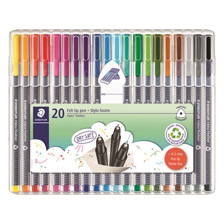 Triplus® Fineliner Marker Package of 20 assorted colours