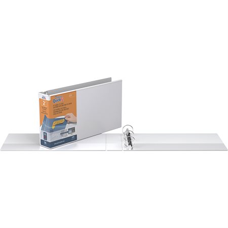 Reliure de présentation format légal Deluxe QuickFit® Format paysage, anneaux ronds 2 po - blanc