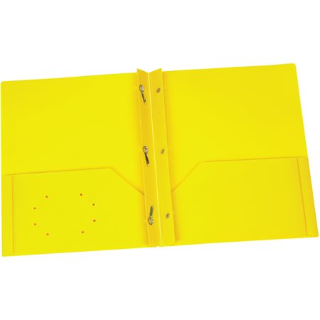 Couverture de présentation en Poly Avec attaches. Capacité de 135 feuilles jaune