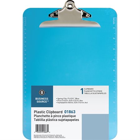 Plastic Clip Board 9 x 12 in. blue