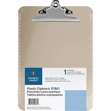 Plastic Clip Board 9 x 12 in. smoke