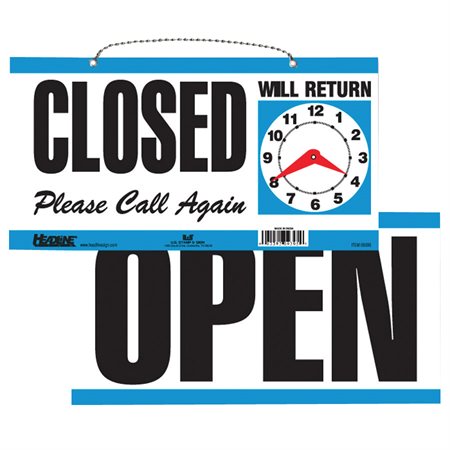 2-Sided OPEN / CLOSED Sign Please Call Again