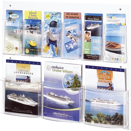 Présentoir mural pour brochures Clear2c™ 28 x 3 x 23-1 / 2 po H