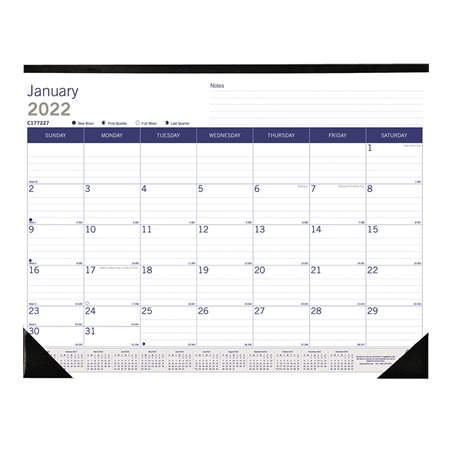 DuraGlobe Monthly Desk Pad Calendar (2025) English