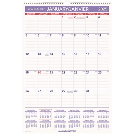 Recycled Monthly Wall Calendar (2025) 15-1 / 2 x 22-3 / 4 in.