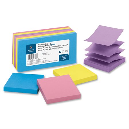 Feuillets éclairs autoadhésifs Paquet de 12 couleurs variées