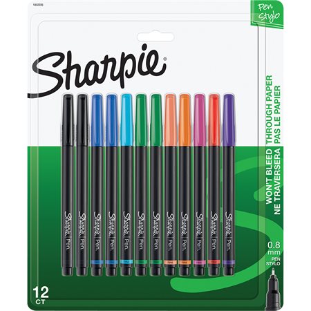 Marqueur Sharpie® Paquet de 12. couleurs variées