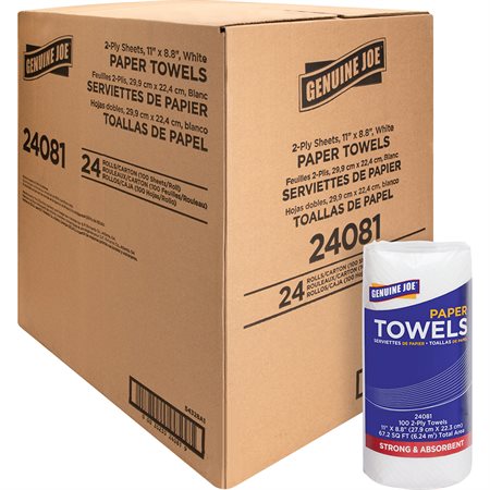 Serviettes de papier en rouleau 100 serviettes - 11 x 8-4 / 5 po. (bte 24)