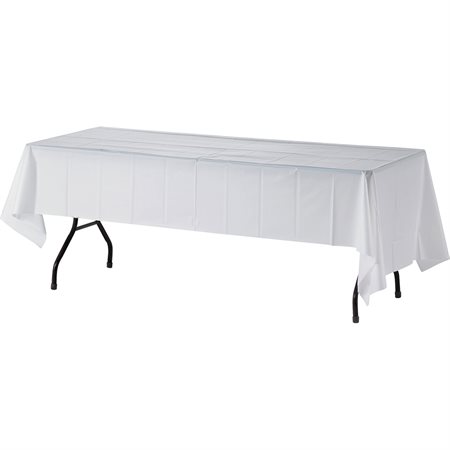 Jupe de table jetable Genuine Joe Rectangle - 54 po x 108 po blanc