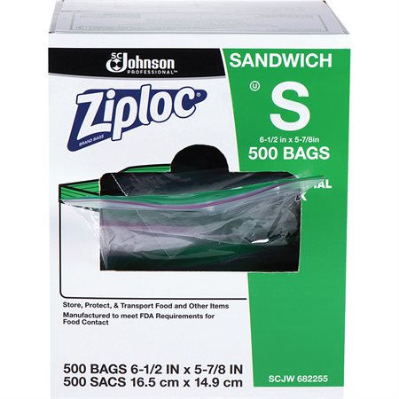 Sacs de rangement refermables sandwich (bte 500)