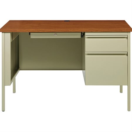 Bureau à caisson simple Fortress 45-1 / 2 x 24 x 29-1 / 2 po H chêne / mastic