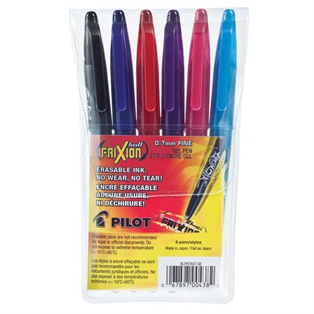 FriXion® Ball Erasable Gel Rollerball Pen Package of 6 assorted