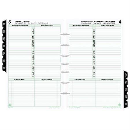 Desk Size Refills and Accessories (2025) Dated refills - bilingual 1 day / page