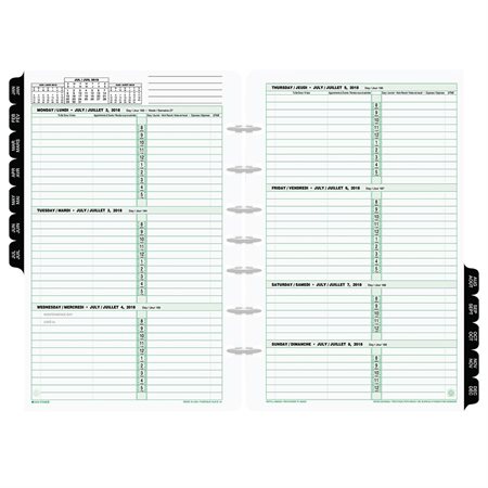 Desk Size Refills and Accessories (2025) Dated refills - bilingual 1 week / 2 pages