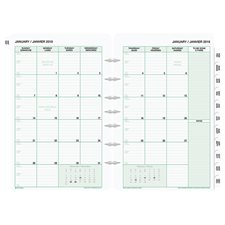 Desk Size Refills and Accessories (2025) Dated refills - bilingual 1 month/2 pages