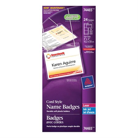 Name Badges Cord style pkg 24