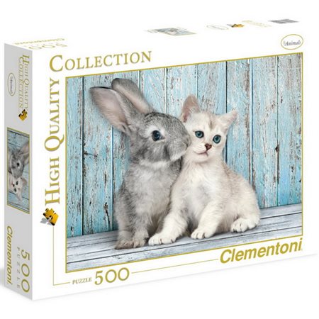 Casse-tête Clementoni - Chat et lapin - 500 mcx