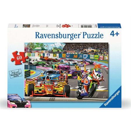 Children’s Jigsaw Puzzle Ravensburger - Greg Paprocki: Racetrack Rally - 60 Pieces Puzzle