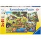 Casse-tête Ravensburger - Animaux sauvages de la forêt, du zoo et de la ferme - 3 x 49 pièces