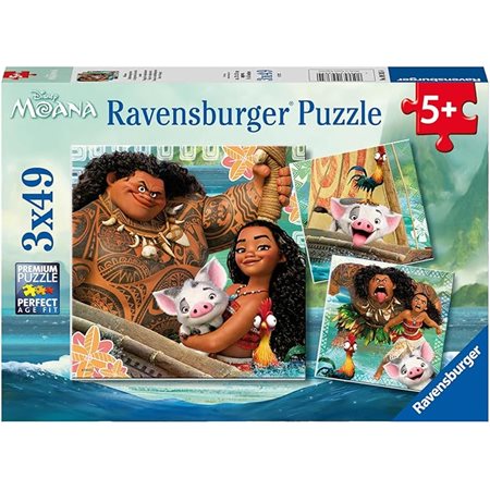 Casse-tête pour enfants Ravensburger - Nés pour Voyager - 3 x 49 pièces