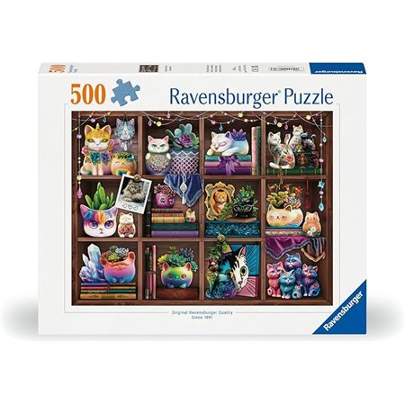 Jigsaw Puzzle Ravensburger - Cubby Cats and Succulents - 500 Pieces Puzzle