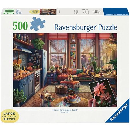 Jigsaw Puzzle Ravensburger - Cozy Boho Studio - 500 Pieces Puzzle
