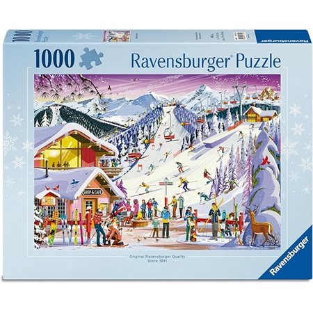 Casse-tête Ravensburger - Greg Paprocki : Esprit de Noël au pied des pistes – 1000 pièces