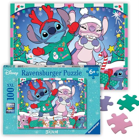 Casse-tête Ravensburger - Stitch de Noël - 100 pièces XXL