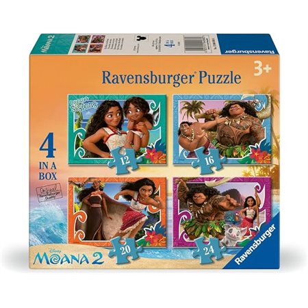 Casse-tête Ravensburger pour enfants - Moana 2 – 12 + 16 + 20 + 24 pièces