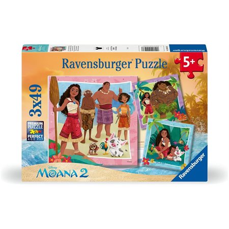 Ravensburger Puzzle – Moana 2: New Adventures – 3 x 49 Pieces