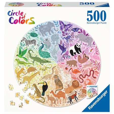 Casse-tête 500 morceaux -  CERCLE DES COULEURS : ANIMAUX