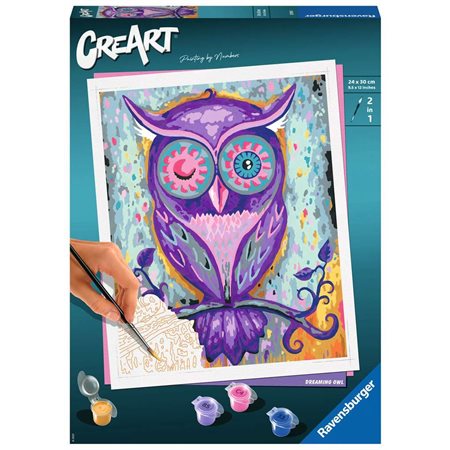 CREART PEINT A # HIBOU REVEUR